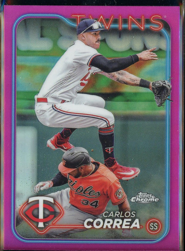 2024 Topps Chrome #156 Carlos Correa Pink Refractor