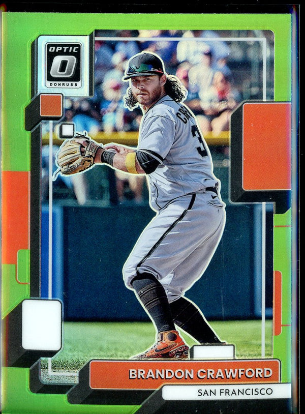 2022 Donruss Optic #168 Brandon Crawford Lime Green Prizm