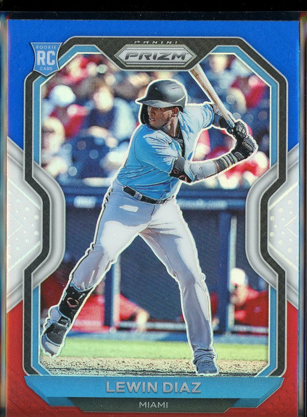 2021 Panini Prizm #50 Lewin Diaz Red/White/Blue Prizm