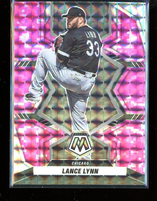 2022 Panini Mosaic #122 Lance Lynn Pink Camo Mosaic