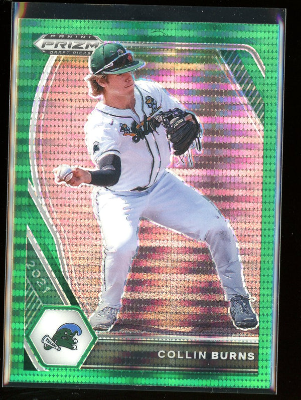 2021 Panini Prizm Draft Picks #PDP167 Collin Burns Green Pulsar Prizm