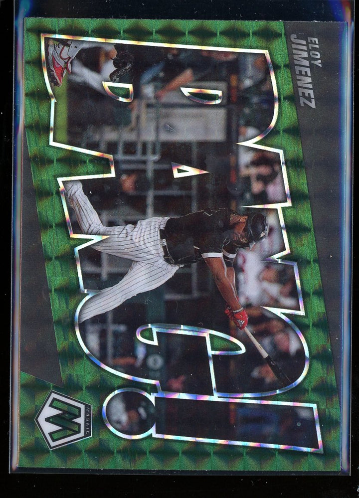 2022 Panini Mosaic #BG-15 Eloy Jimenez Bang! Green Mosaic