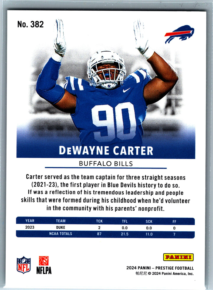 2024 Panini Prestige #382 DeWayne Carter Green Xtra Points