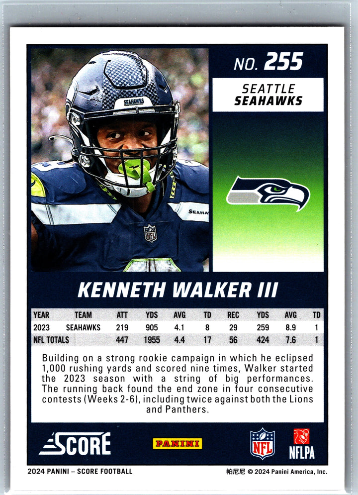 2024 Score #255 Kenneth Walker III Lava #/630