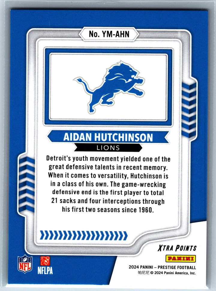 2024 Panini Prestige #YM-AHN Aidan Hutchinson Youth Movement Red #/399