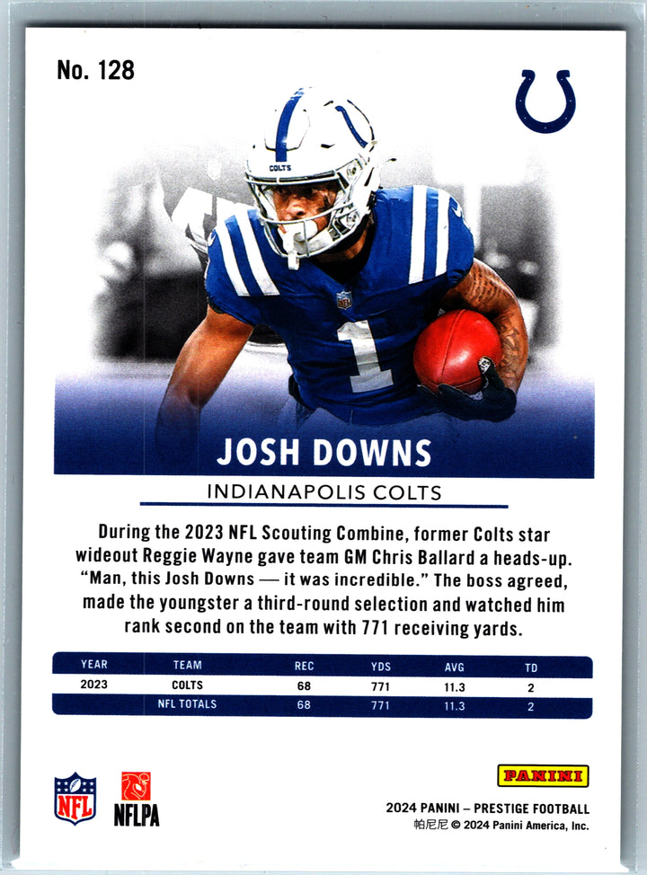 2024 Panini Prestige #128 Josh Downs Green Xtra Points #/299