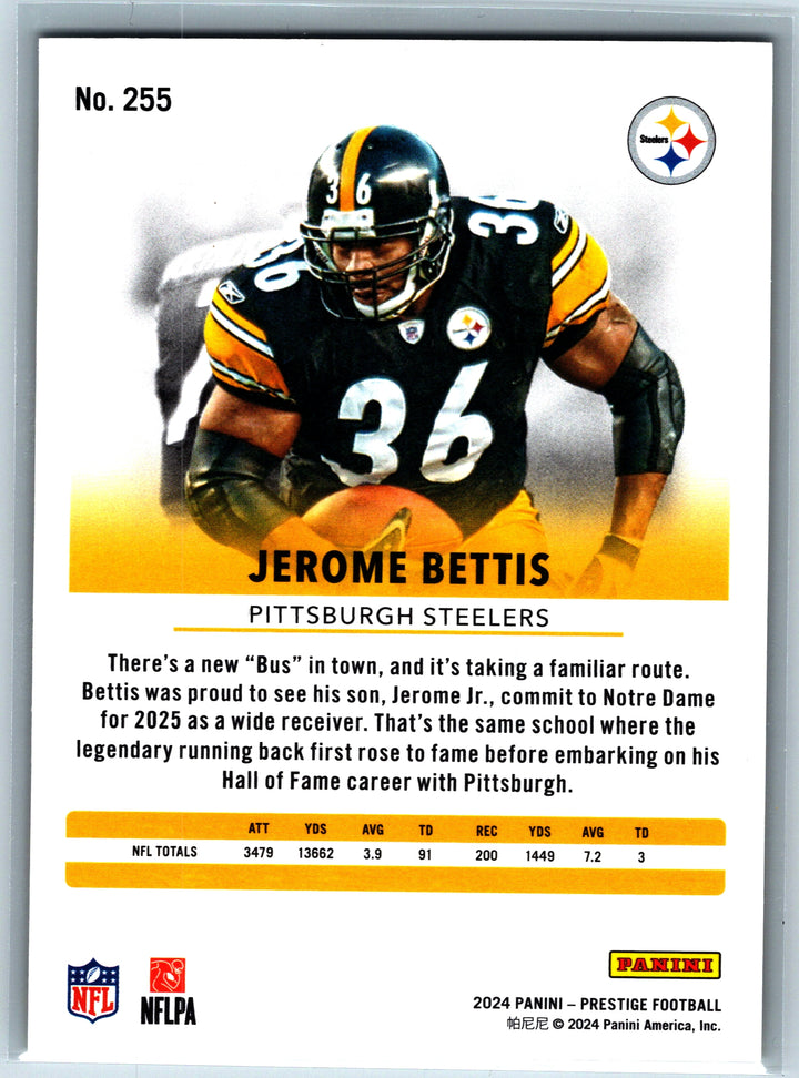 2024 Panini Prestige #255 Jerome Bettis Gold Xtra Points #/75