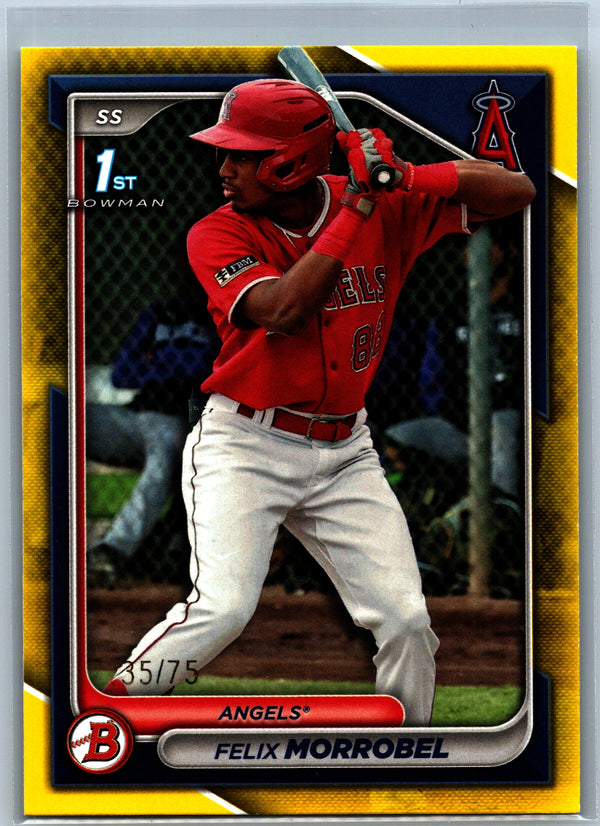 2024 Bowman #BCP-121 Felix Morrobel Prospects Yellow Lunar Refractors #/75