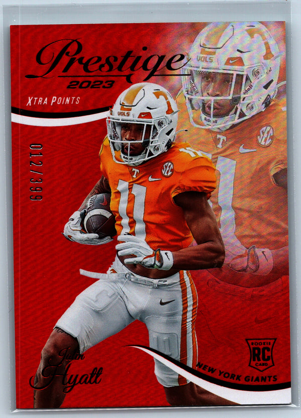 2023 Panini Prestige #345 Jalin Hyatt Xtra Points Premium Red #/399