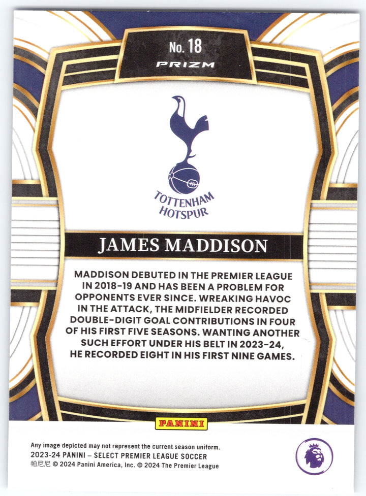 2023-24 Panini Select Premier League #18 James Maddison Equalizers Blue Pulsar