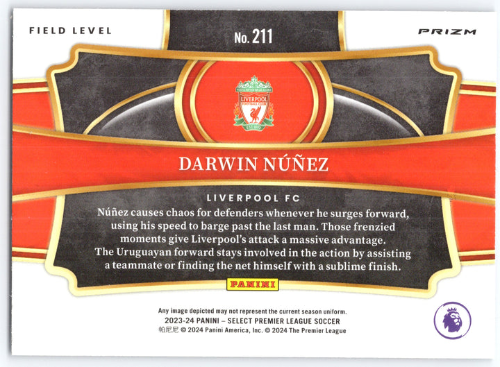 2023-24 Panini Select Premier League #211 Darwin Nunez Purple Mojo