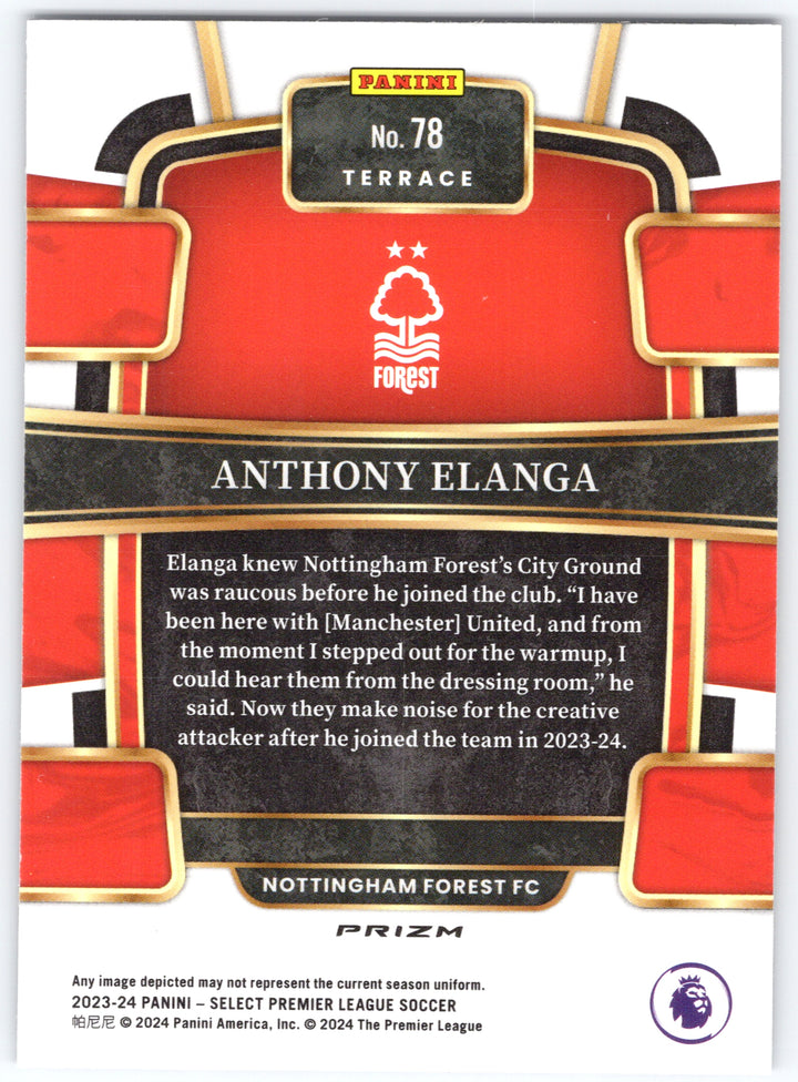 2023-24 Panini Select Premier League #78 Anthony Elanga Purple Mojo