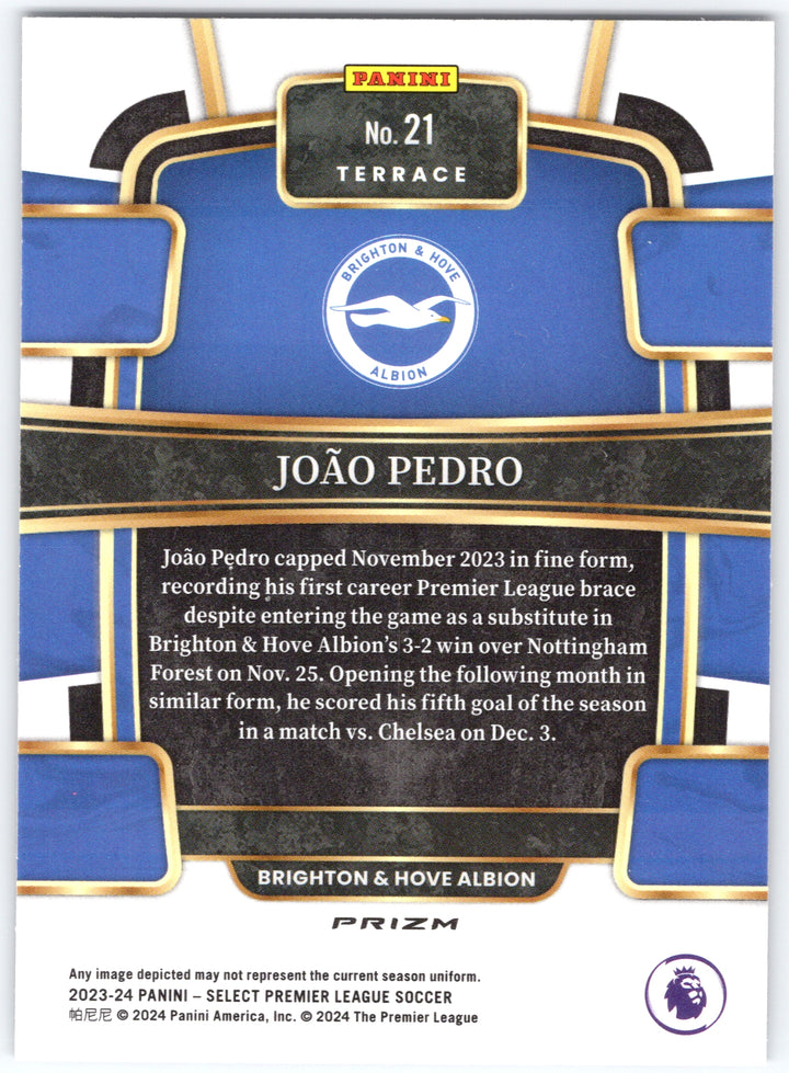 2023-24 Panini Select Premier League #21 Joao Pedro Purple Mojo