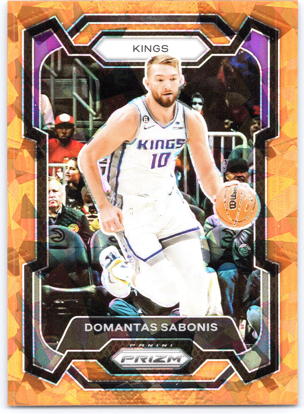 2023-24 Panini Prizm #45 Domantas Sabonis Prizms Orange Ice