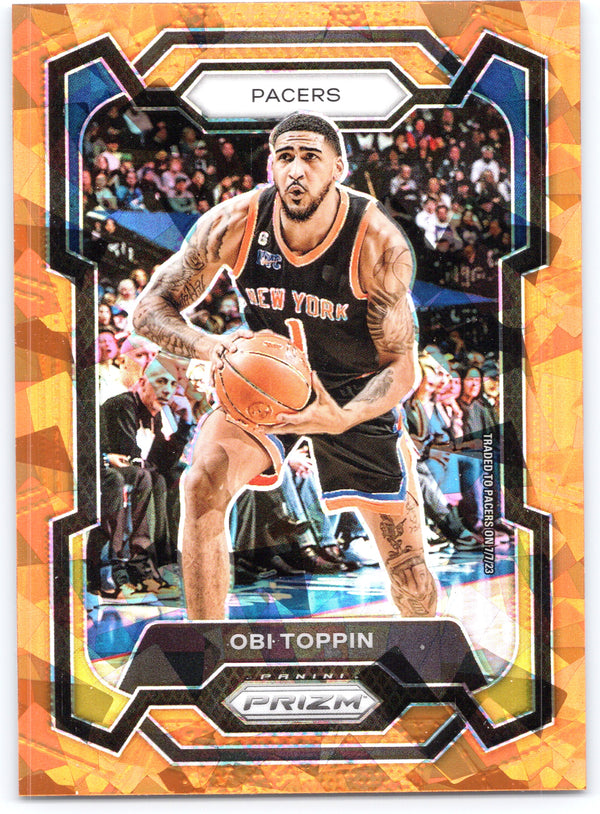 2023-24 Panini Prizm #249 Obi Toppin Prizms Orange Ice