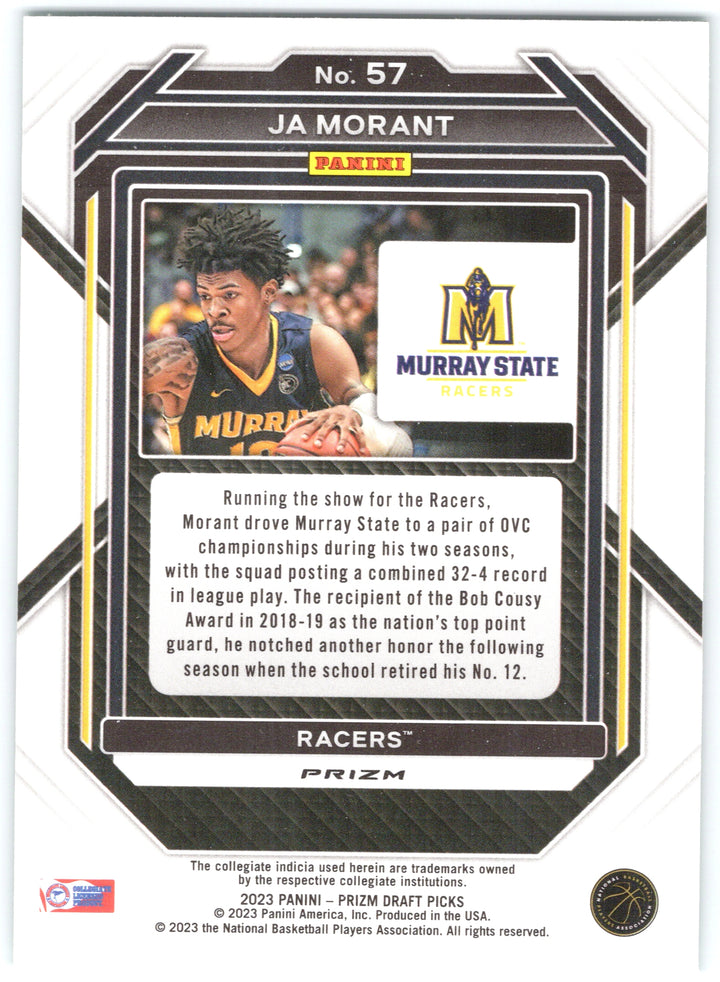 2023 Panini Prizm Draft Picks #57 Ja Morant Green