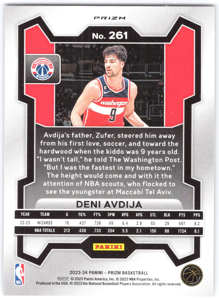 2023-24 Panini Prizm #261 Deni Avdija Prizms Orange Ice