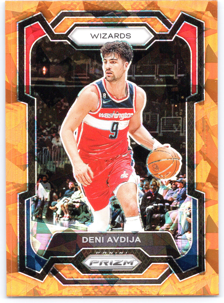 2023-24 Panini Prizm #261 Deni Avdija Prizms Orange Ice