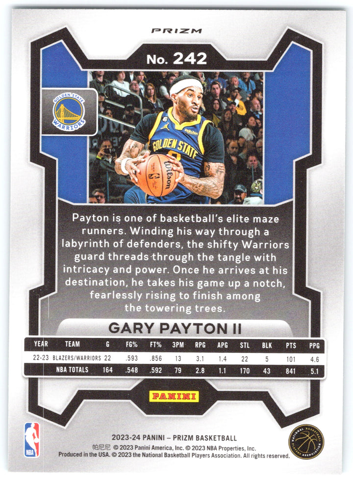 2023-24 Panini Prizm #242 Gary Payton II Prizms Green