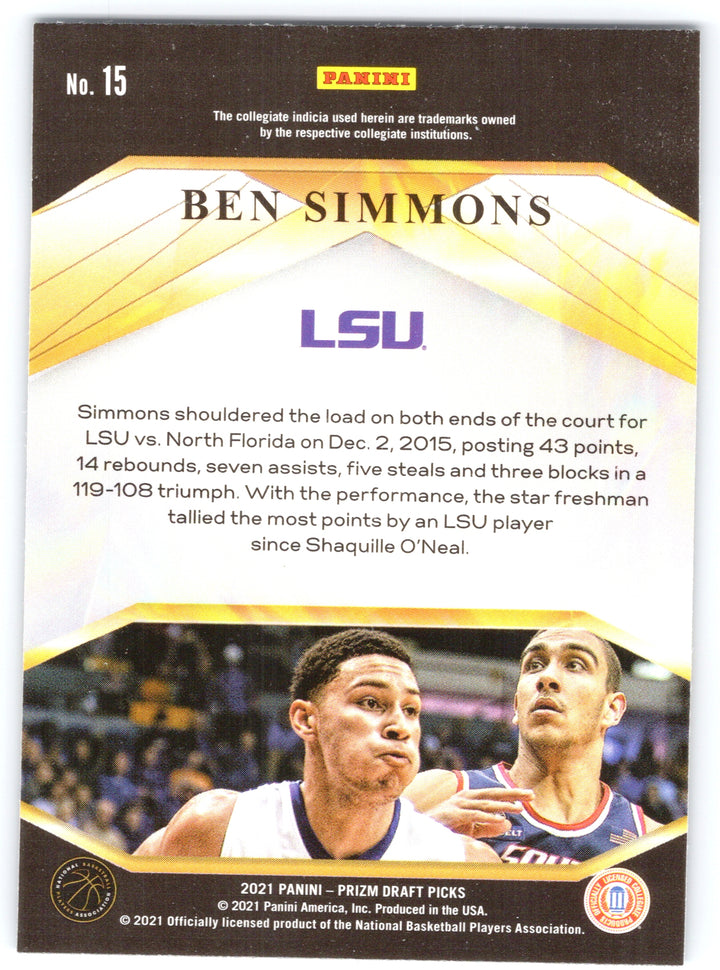 2021 Panini Prizm Draft Picks #15 Ben Simmons Brilliance