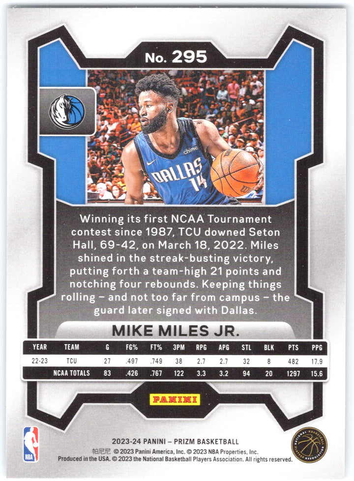 2023-24 Panini Prizm #295 Mike Miles Jr.