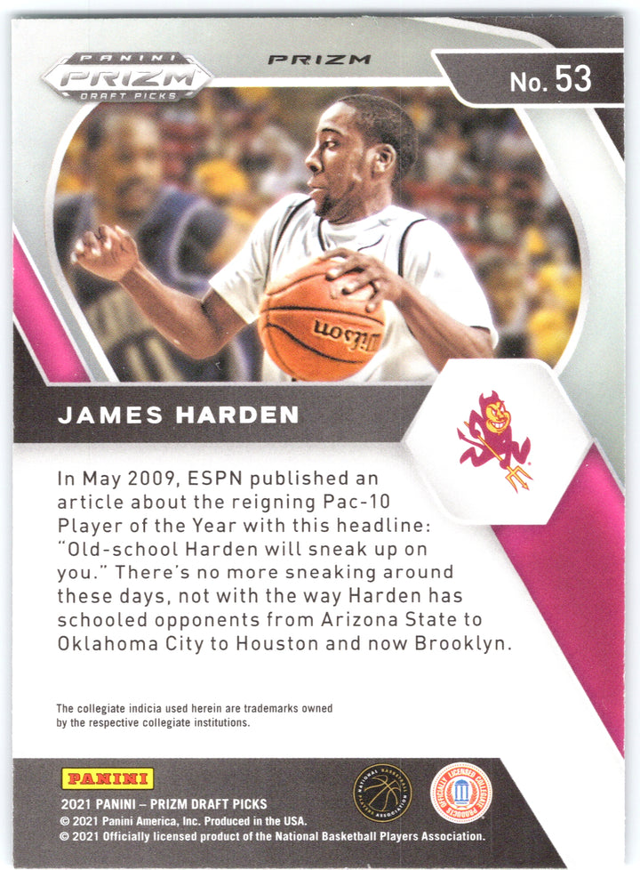 2021 Panini Prizm Draft Picks #53 James Harden Green