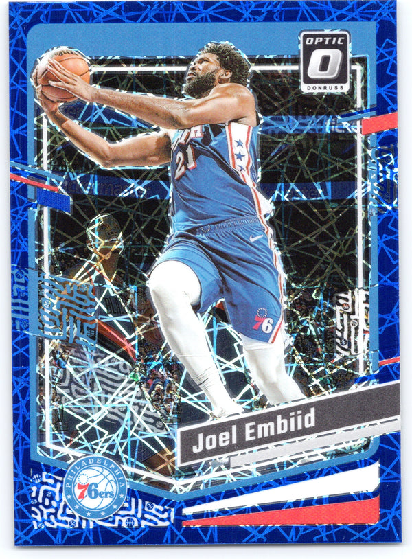 2023-24 Donruss Optic #124 Joel Embiid Blue Velocity