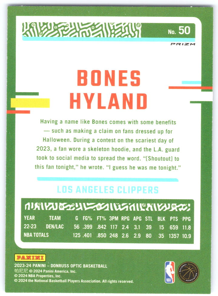 2023-24 Donruss Optic #50 Bones Hyland Blue Velocity