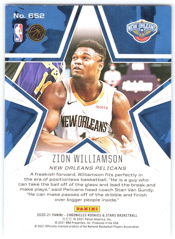 2020-21 Panini Chronicles #652 Zion Williamson