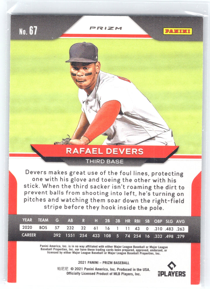 2021 Panini Prizm #67 Rafael Devers