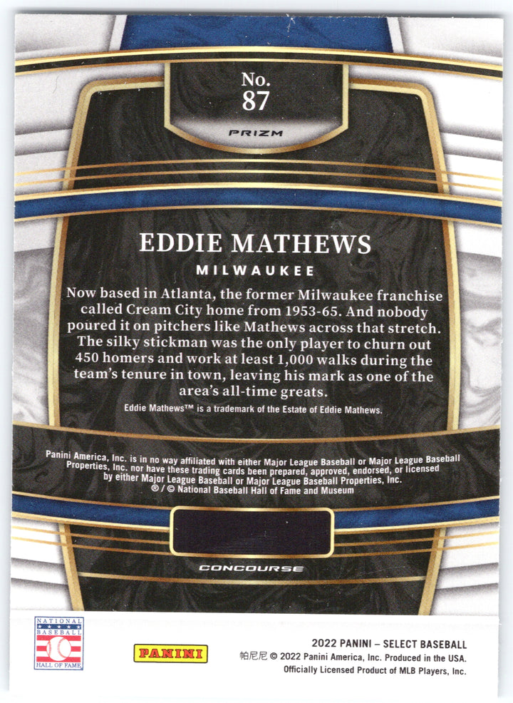 2022 Panini Select #87 Eddie Mathews Scope