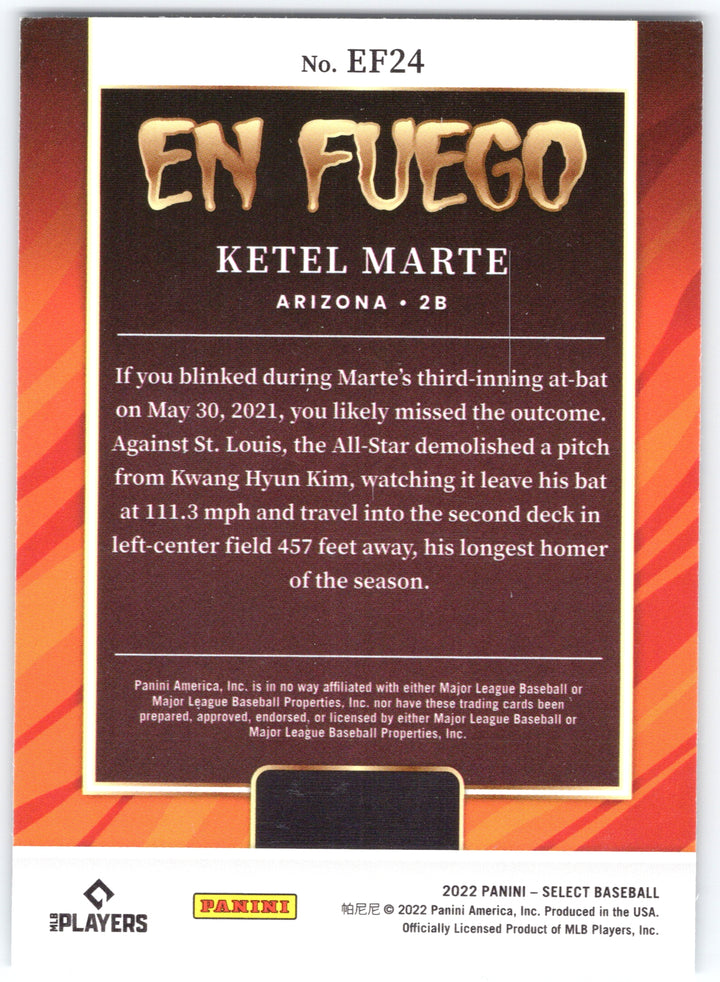 2022 Panini Select #EF24 Ketel Marte En Fuego