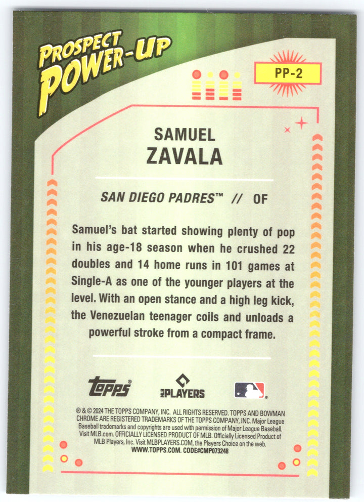 2024 Bowman #PP-2 Samuel Zavala Prospect Power-Up