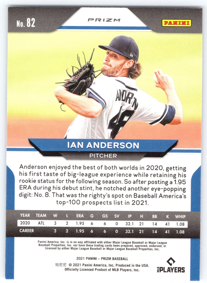 2021 Panini Prizm #82 Ian Anderson Silver Prizm