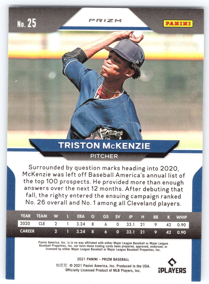 2021 Panini Prizm #25 Triston McKenzie White Wave Prizm