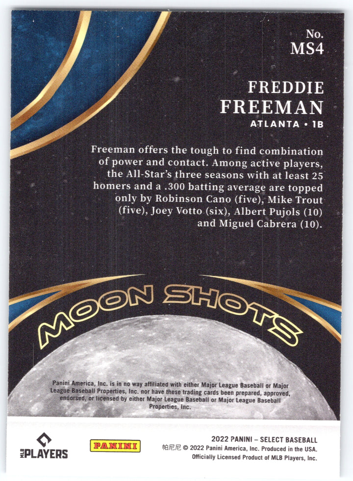 2022 Panini Select #MS4 Freddie Freeman Moon Shots