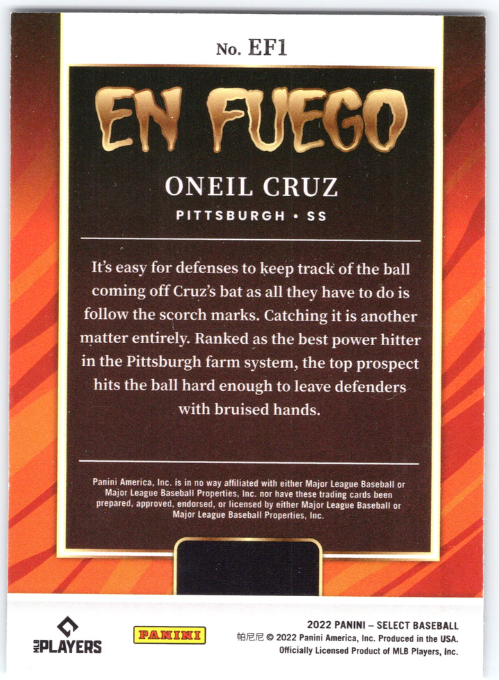 2022 Panini Select #EF1 Oneil Cruz En Fuego