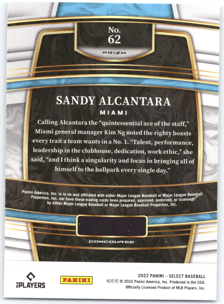 2022 Panini Select #62 Sandy Alcantara Scope