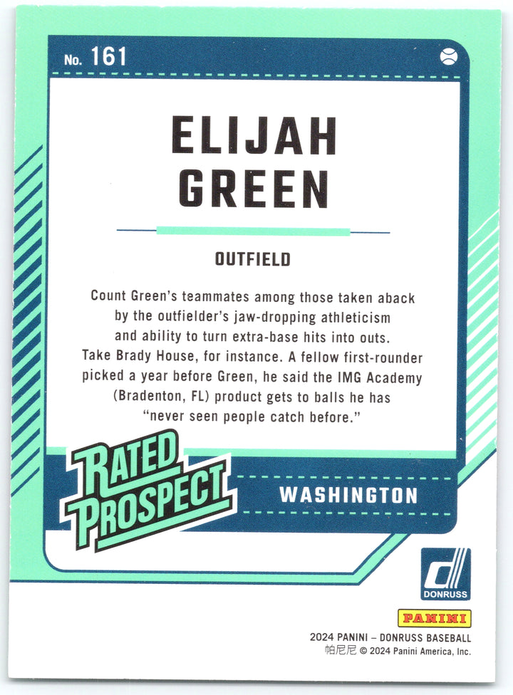 2024 Donruss #161 Elijah Green Green Laser