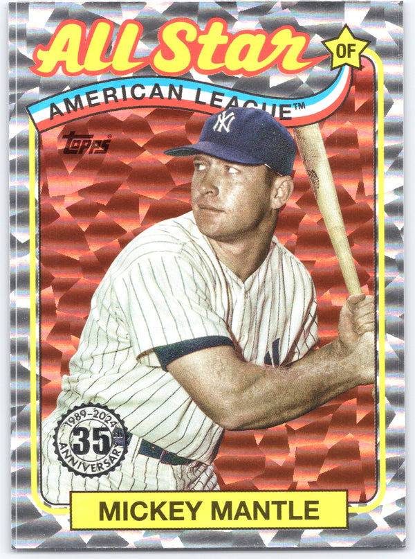 2024 Topps #89ASB-48 Mickey Mantle 1989 Topps Baseball 35th Anniversary Foil