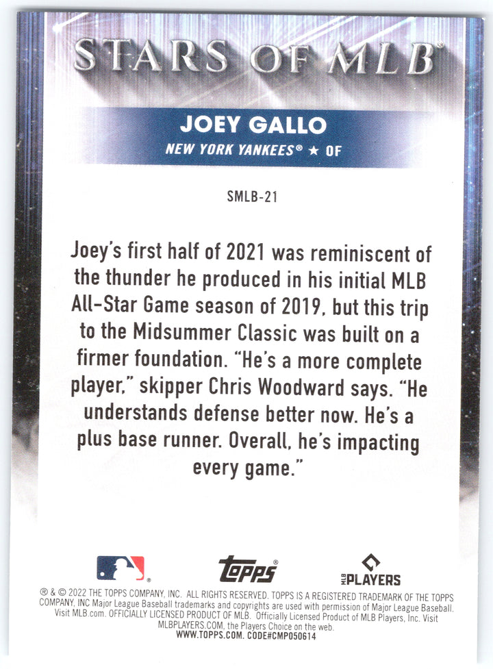 2022 Topps #SMLB-21 Joey Gallo Stars of MLB