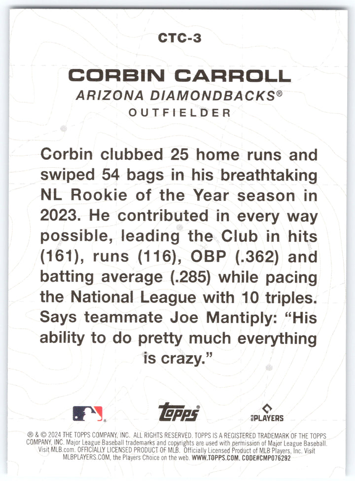 2024 Topps #CTC-3 Corbin Carroll City to City