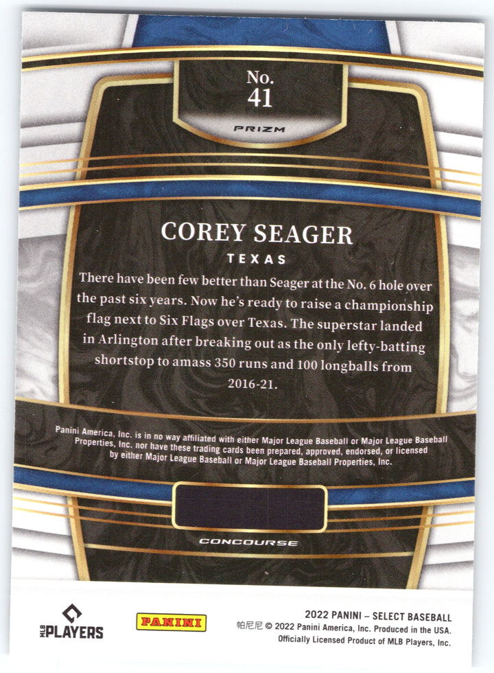 2022 Panini Select #41 Corey Seager Scope