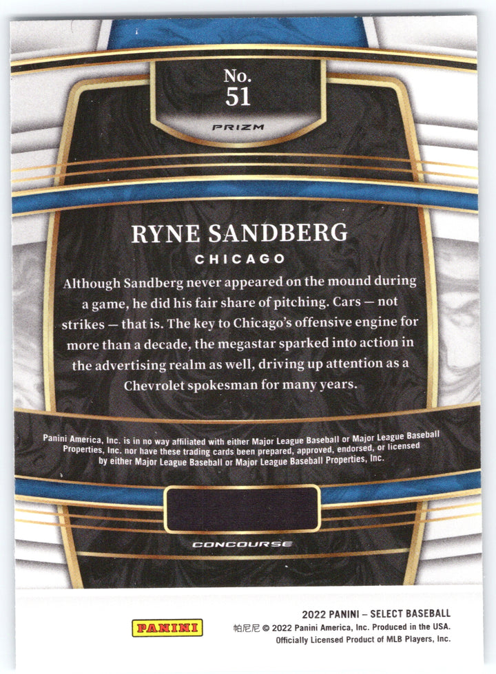 2022 Panini Select #51 Ryne Sandberg Scope