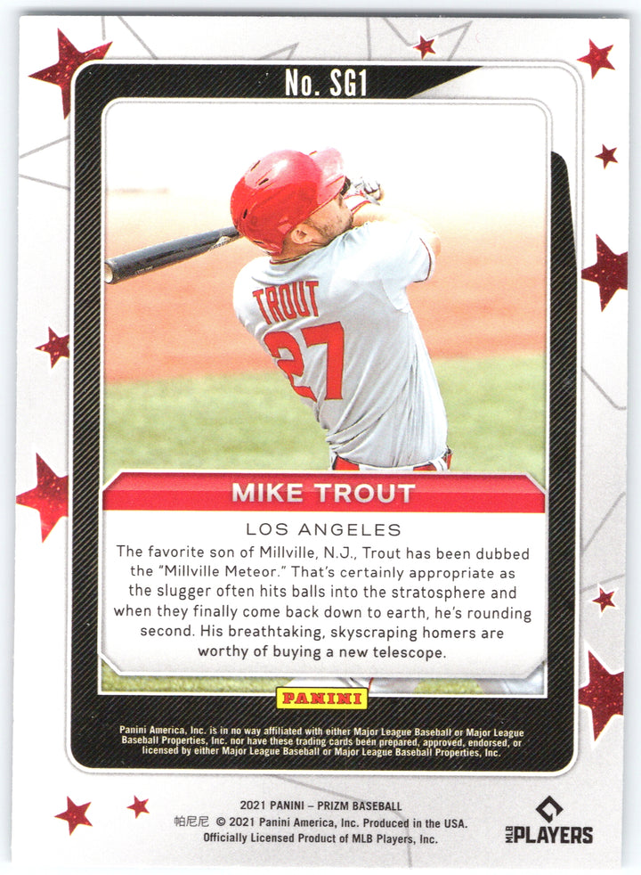 2021 Panini Prizm #SG1 Mike Trout Star Gazing Silver Prizm