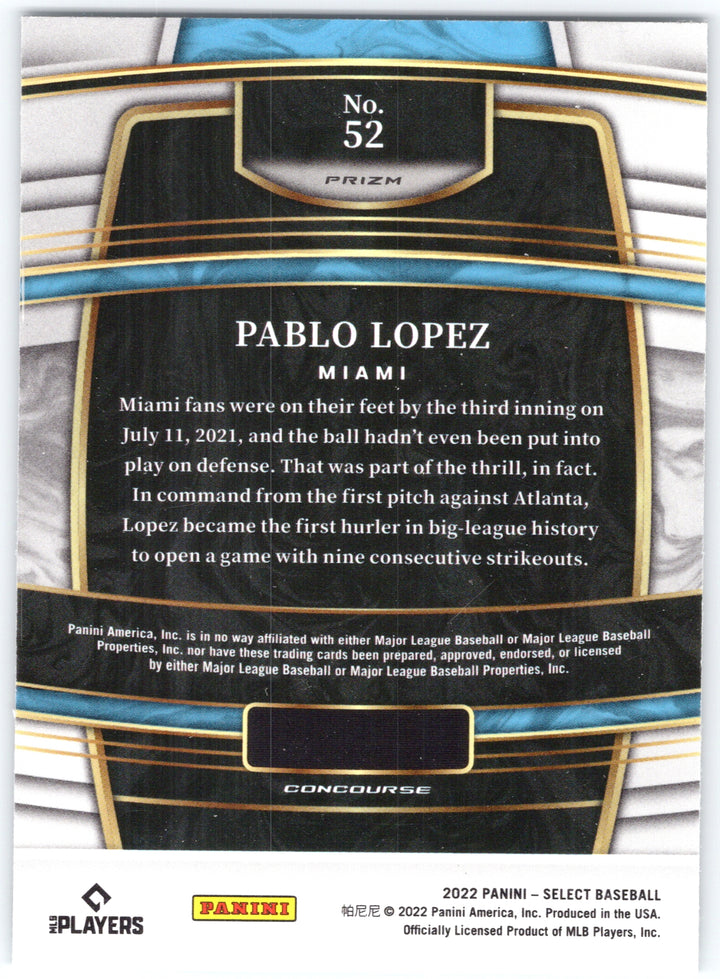 2022 Panini Select #52 Pablo Lopez Scope