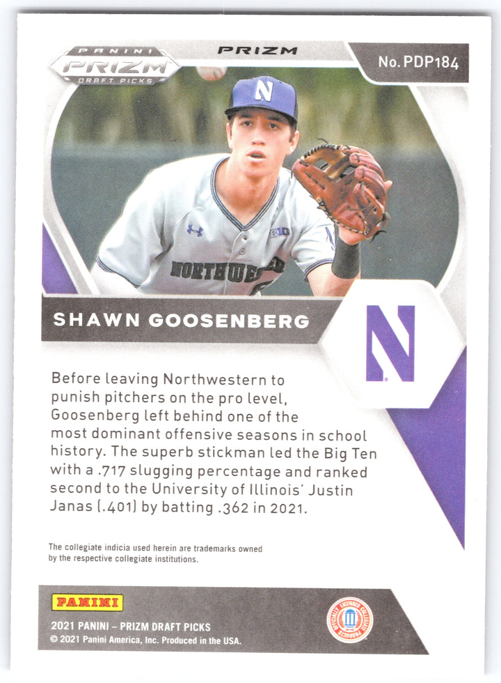 2021 Panini Prizm Draft Picks #PDP184 Shawn Goosenberg Red Velocity Prizm