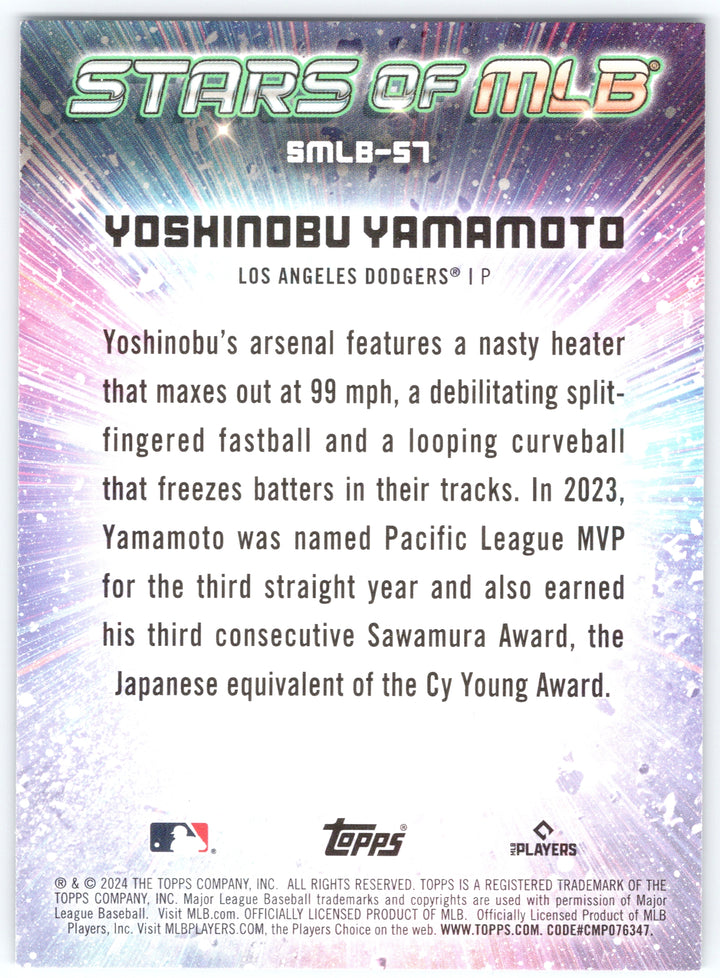 2024 Topps #SMLB-57 Yoshinobu Yamamoto Stars of MLB