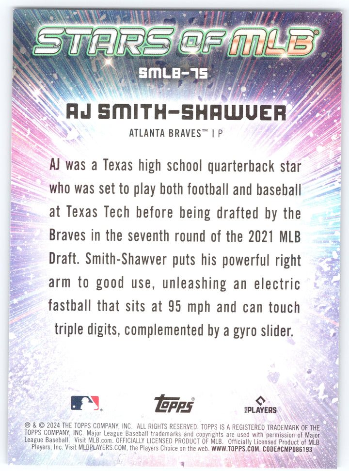 2024 Topps Update #SMLB-75 AJ Smith-Shawver Stars of MLB