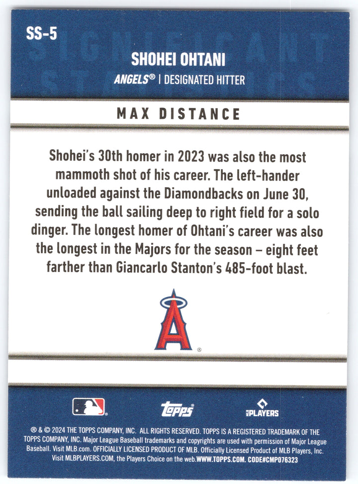 2024 Topps #SS-7 Shohei Ohtani Significant Statistics